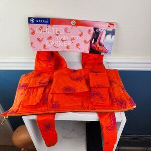 Gaiam Quilted Orange Yoga Mat Carrier NWT